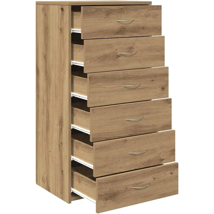 vidaXL Sideboard mit 6 Schubladen Artisan-Eiche 50x34x96 cm 855891 – Bild 2
