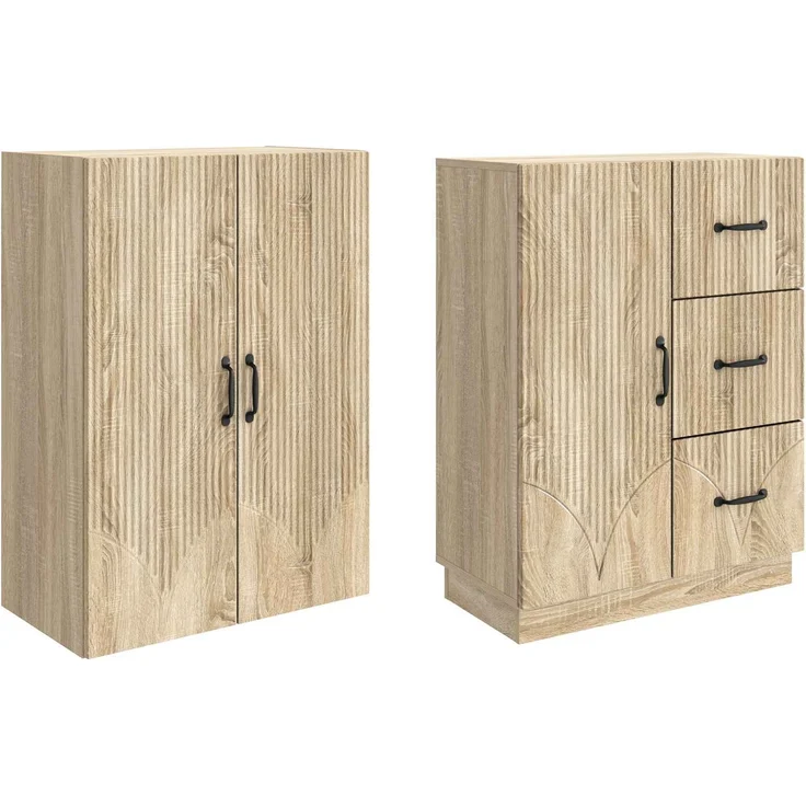 vidaXL Schrankset 2 pcs Sonoma-Eiche Holzwerkstoff 3416819 – Bild 3