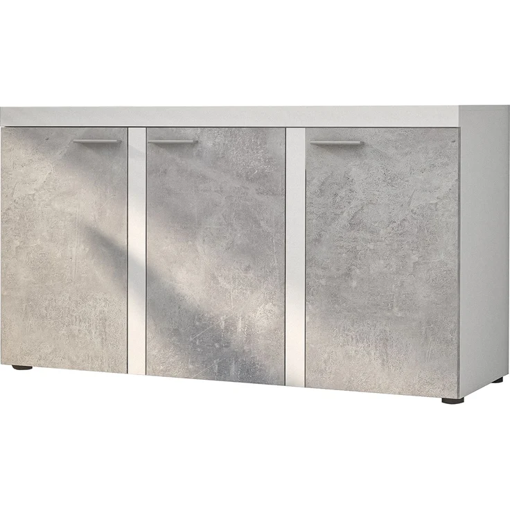 AX LIVING Sideboard Wohnzimmer Spacoro 3D – Modern in Weiß/Beton – Bild 2