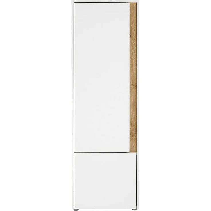 Lomadox Stauraumschrank CRISP-61 weiß mit Wotan Eiche, Tür beidseitig montierbar, ca. 50/157/40 cm – Bild 2