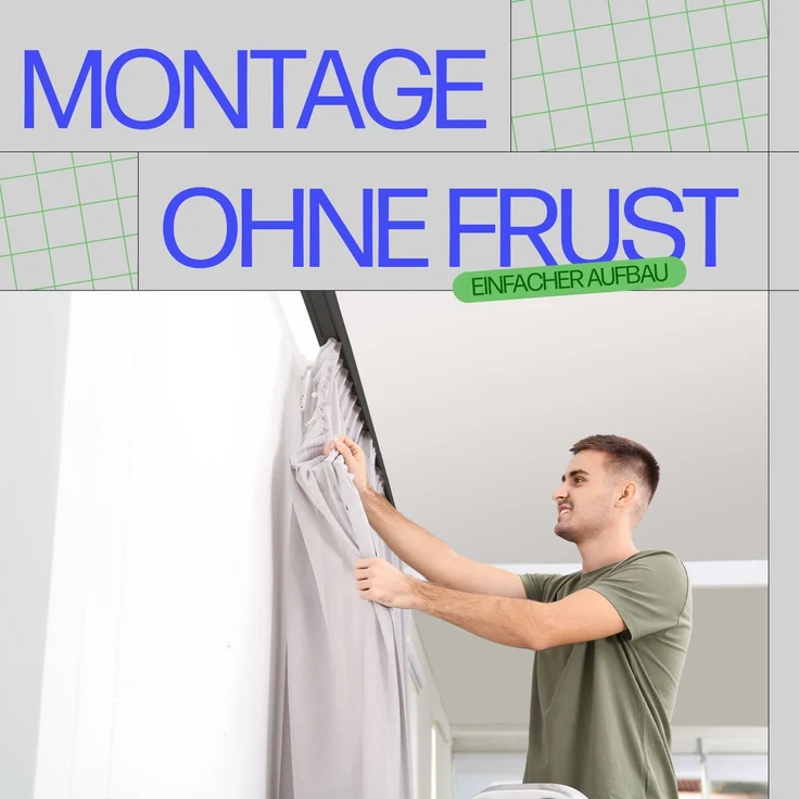 Bestlivings Gardinenschiene ( Weiß ) 90cm 1-läufig – Bild 7
