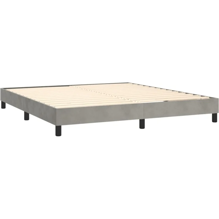 Boxspringbett Hellgrau 180x200 cm Samt [3120784] – Bild 9