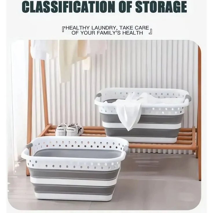König Design Wäschekorb faltbar Wäschesammler Wäschebox Wäschetonne Organizer (1 St, Wäschekorb), Laundry Baskets Wäschewanne robust, platzsparend, Aufbewahrungskorb – Bild 4