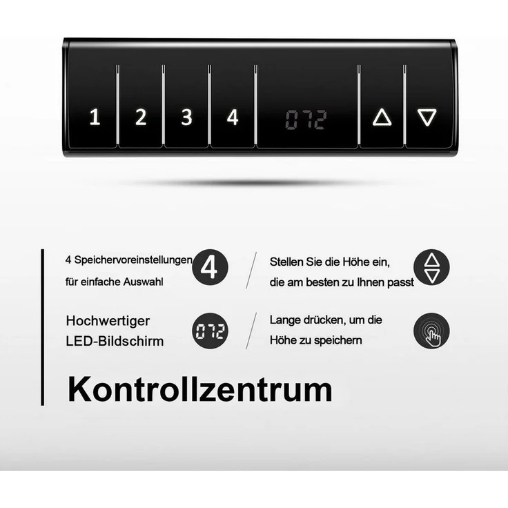 HOMALL Schreibtisch Höhenverstellbarer Elektrisch Schreibtisch, Vierteilige Tischplatte – Bild 3