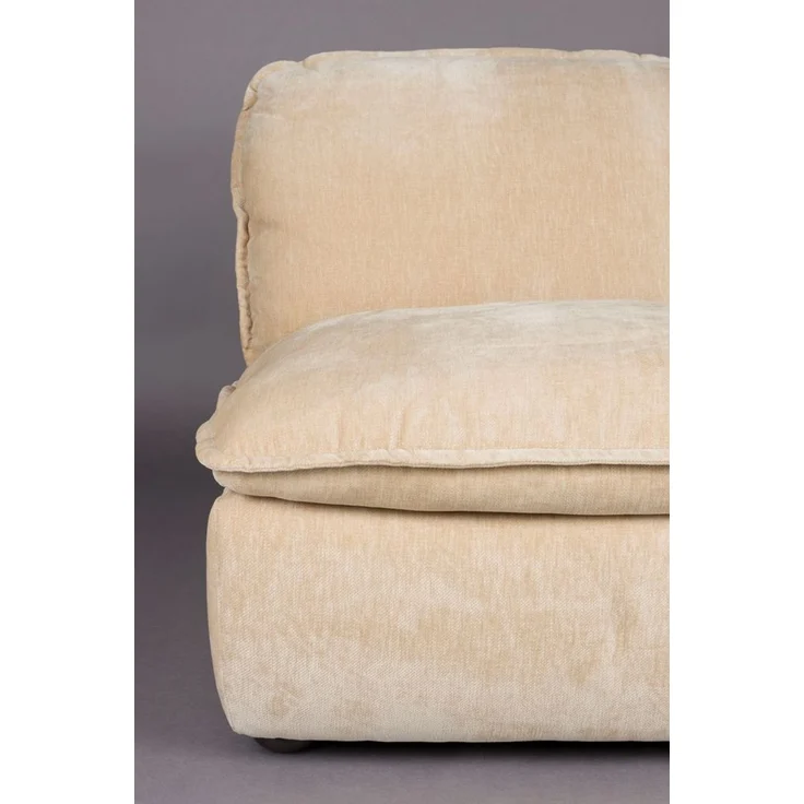 Loungesessel Radley Beige mit Veloursbezug, Holzbeinen von Dutchbone – Bild 7