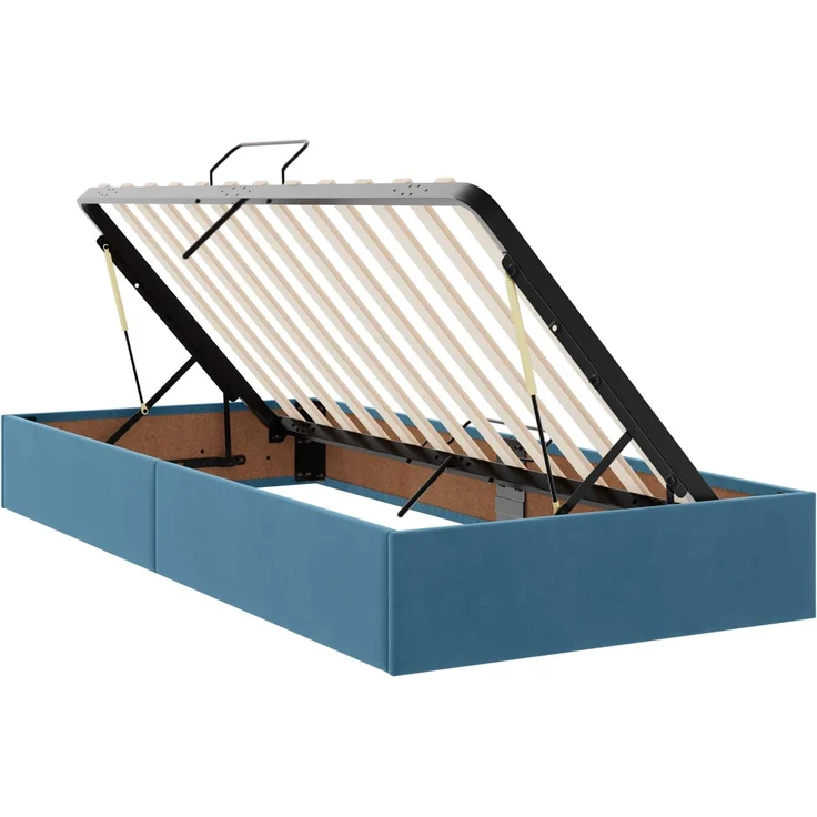 vidaXL Aufbewahrungsbett mit Kopfteil Dunkelblau 200 x 200 cm Samt 3459847 – Bild 5