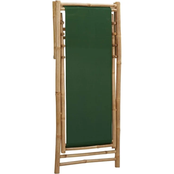 vidaXL Liegestuhl Bambus und Canvas Grün 313021 – Bild 6