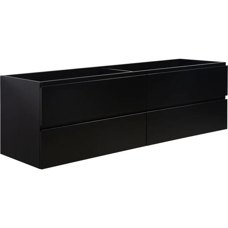 Waschbeckenunterschrank Angela 160cm - Mat Schwarz - Unterschrank Badmöbelset – Bild 1