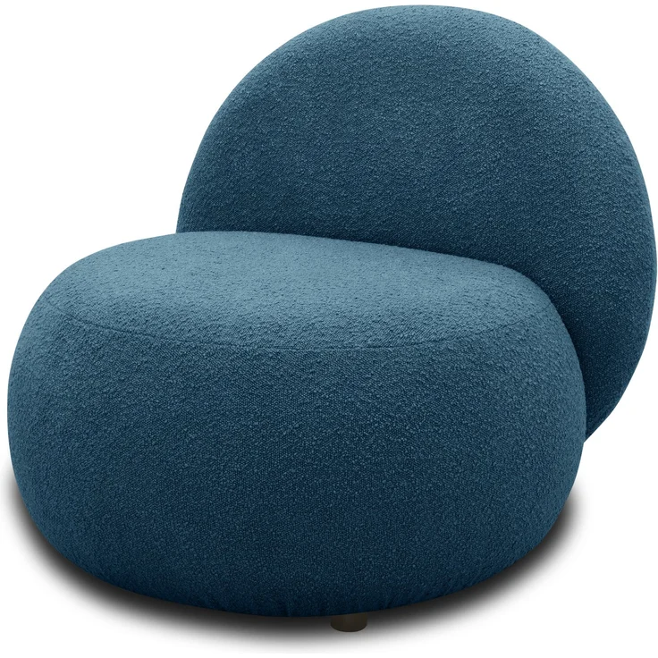 DOMO. collection Sessel 700 016, Polstersessel, rund, gepolsterte Rückenlehne, Füße mit Filzgleitern, Armsessel, Polsterganitur, 73 x 75 x 76 cm (BxTxH), blau – Bild 3
