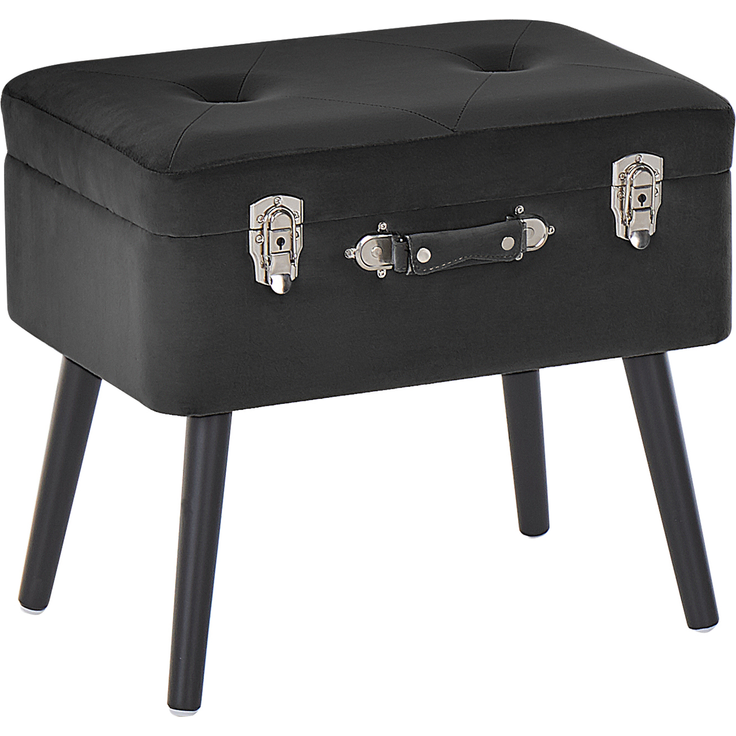 Hocker schwarz Samtstoff MALLARD