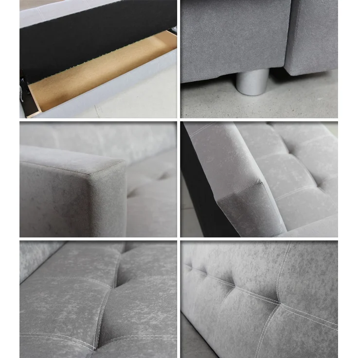 Schlafsofa Dave - Sofa mit Schlaffunktion und Bettkasten, Bett, Bettsofa, Schlafcouch (Grün (Suedine 76)) – Bild 4