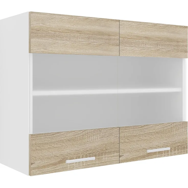 VCM Küchenmöbel Hängeschrank Esilo 918654 Weiß / Sonoma-Eiche H. 60 x B. 80 x T. 31 cm