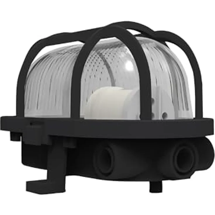 StarLicht LED Decken- und Wandleuchte E27, schwarz, IP44, 800 Lumen, 4000 Kelvin, blendfrei, für Innen- und Außenbereich