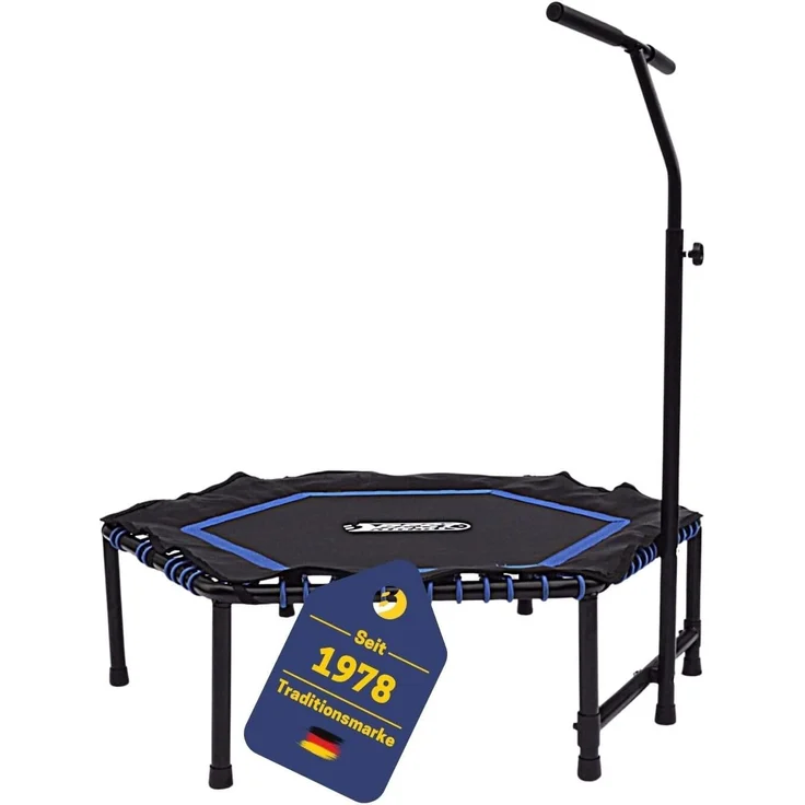 Best Sporting Fitness Trampolin mit Griff, Indoor Sport Trampolin 120 x 108 cm, anti-rutsch, gelenkschonend, verstellbarer Griff