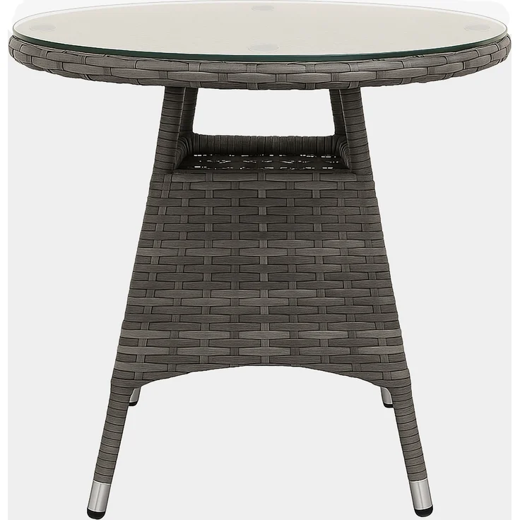 Outdoor Sitzgruppe RIRAM - Kunststoff Grau-meliert 110x110x84 cm | Gartenmöbelset 2 Personen Poly Rattan Balkonmöbel Set Bistrotisch Terrassenmöbelset – Bild 7