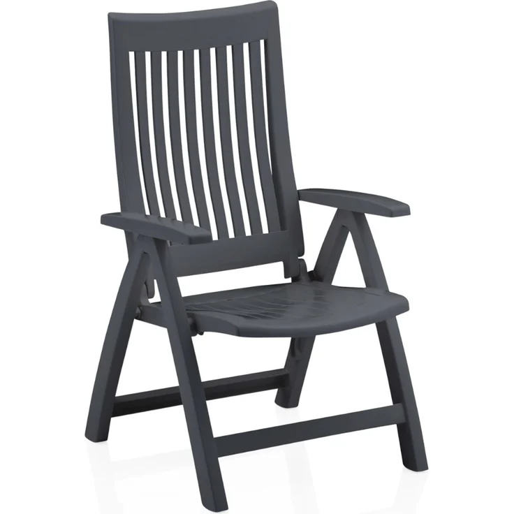 Kettler Roma Klappsessel - verstellbarer Gartensessel aus Kunststoff - anthrazit – Bild 2