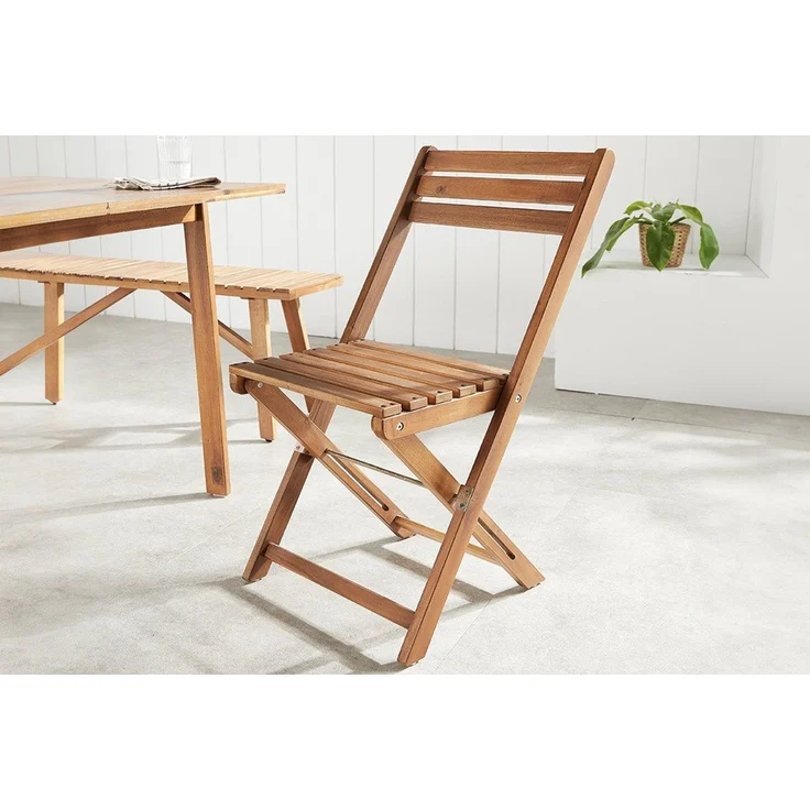 riess-ambiente Gartenstuhl BALI natur honey – Massivholz, klappbar, wetterfest, Outdoor (Einzelartikel, 1 St), klappbarer Balkonstuhl aus Massivholz – ideal für Garten & Terrasse – Bild 2