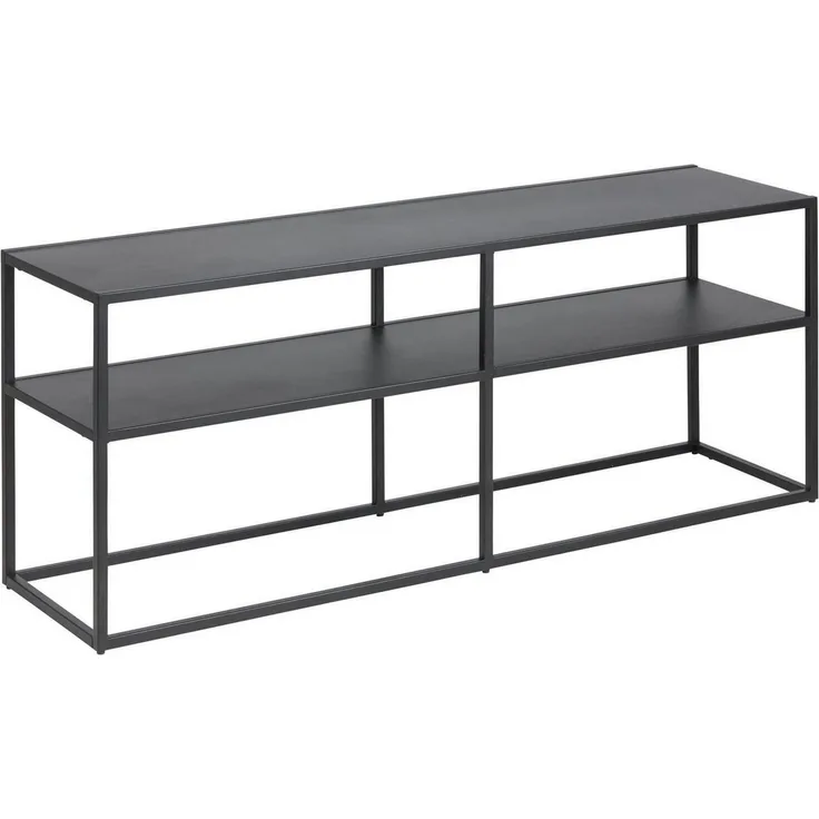 TV-Board >New Haven< in Schwarz aus Stahl - 120x46x30cm (BxHxT)
