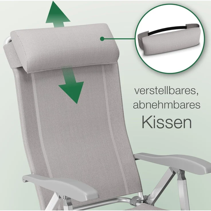 aktivshop Gartenstuhl mit Liegefunktion bis 110kg, Sonnenliege, Gartenliege, 59 × 117 × 80 cm – Bild 9