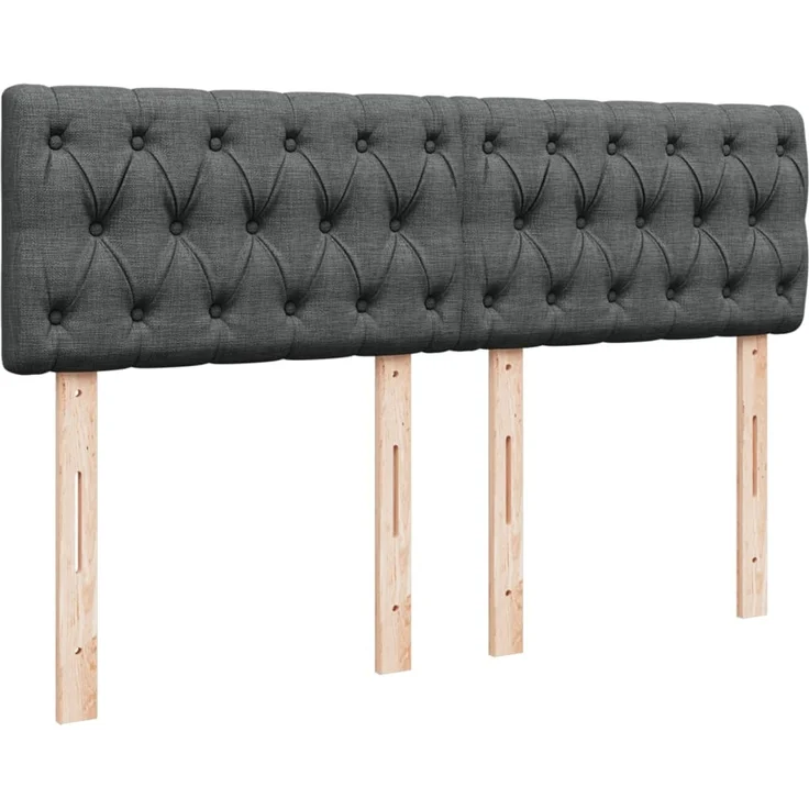 vidaXL Boxspringbett mit Matratze Dunkelgrau 160x200 cm Stoff 3285947 – Bild 8