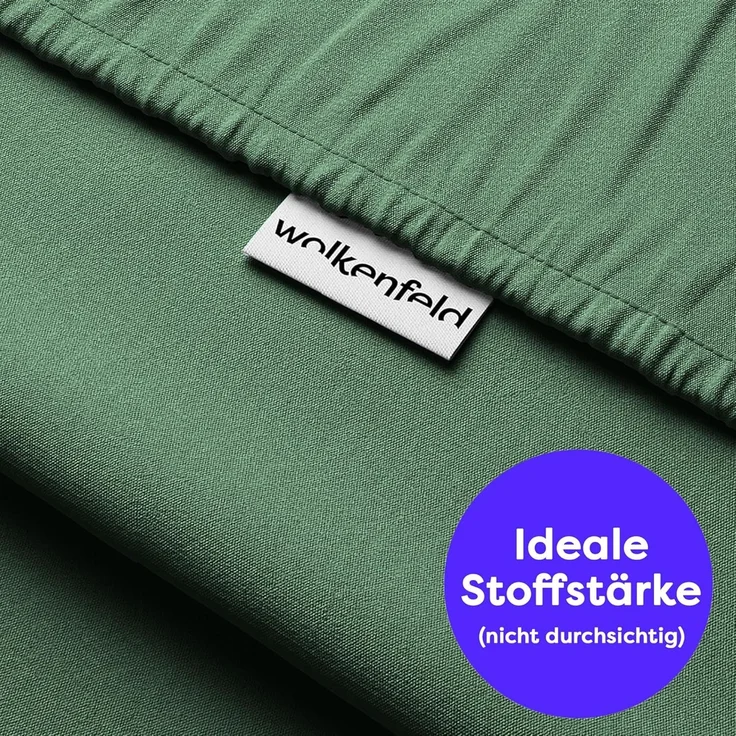 Wolkenfeld Spannbettlaken 100% Baumwolle - Superweiches Bettlaken für Matratzen von 5 bis 20cm, Jersey, Gummizug: rundum, (1 Stück), Rutschfest & Blickdicht - 90x200, 140x200, 160x200, 180x200 200x200 – Bild 4