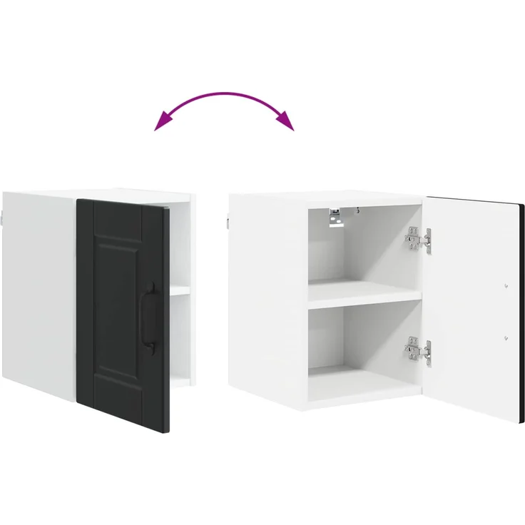 vidaXL Wandschrank PORTO Schwarz 30 x 31 x 40 cm Holzwerkstoff 885207 – Bild 11