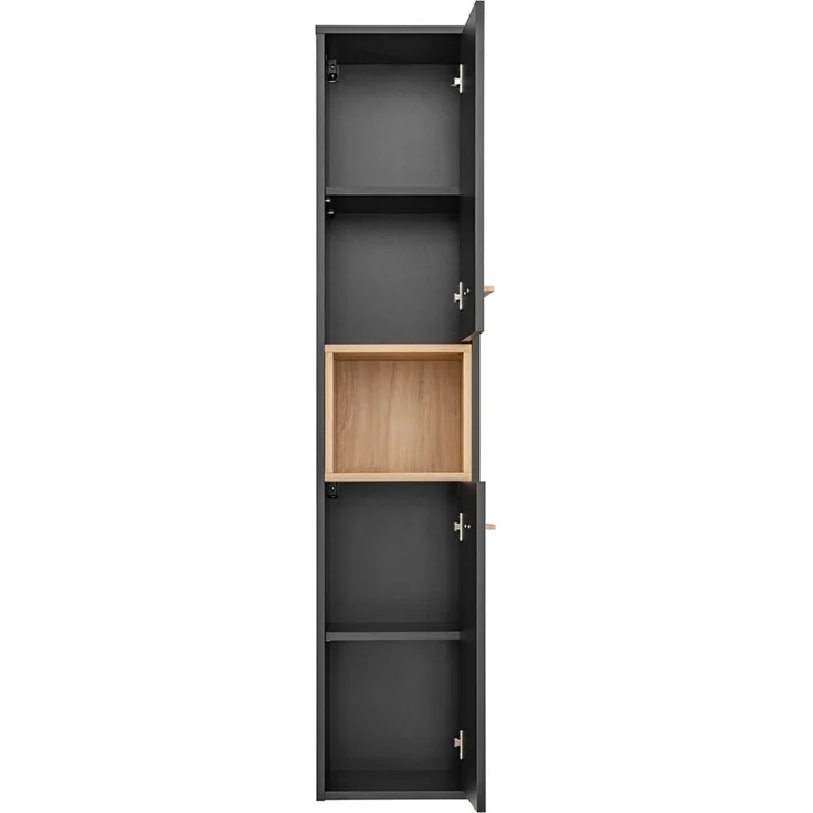 Badezimmer Hochschrank BOLOGNA-56 in anthrazit mit Artisan Eiche Nb, B/H/T: ca. 36/170/33 cm – Bild 3