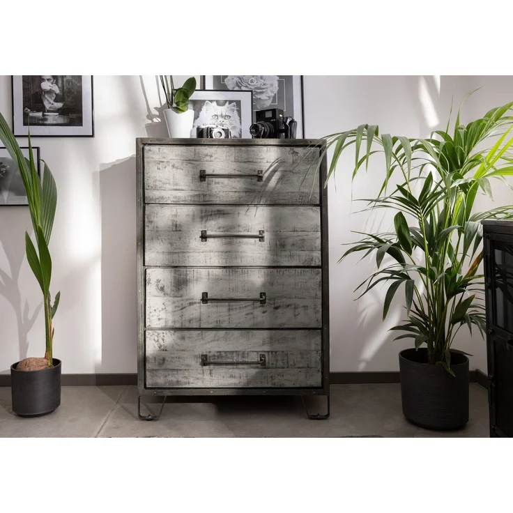 Kommode Mango 81 x 46 x 122 grau lackiert HEAVY INDUSTRY #117 – Bild 3