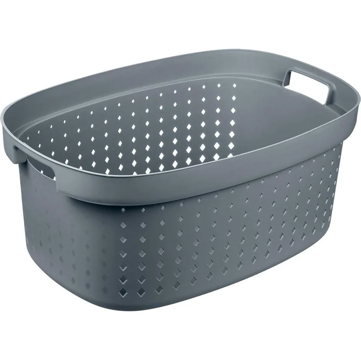 plast team Wäschekorb SEOUL, 41,9 Liter, grau Material: PPC, Maße: (B)590 x (T)390 x (H)255 mm, im - 1 Stück (60320802)