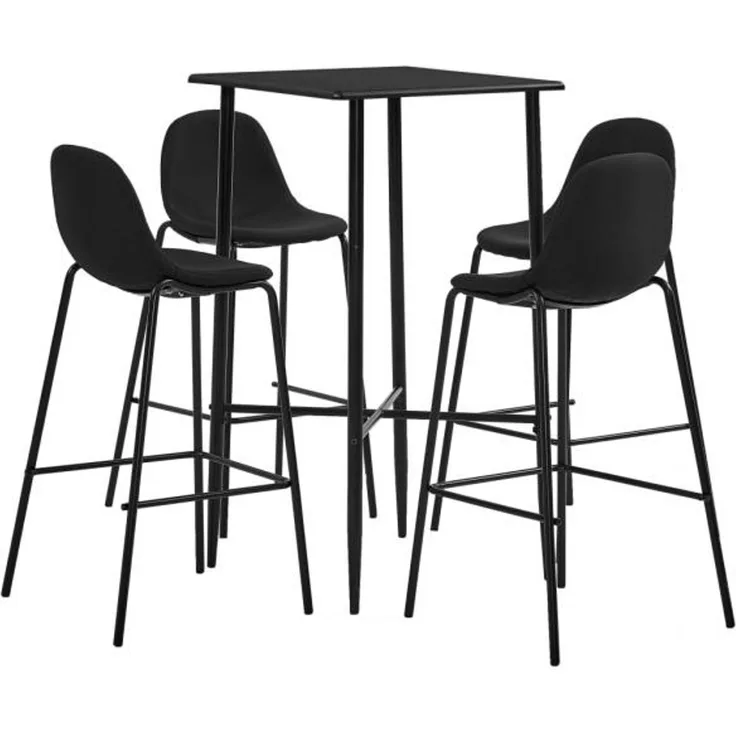 vidaXL 5-tlg. Bar-Set Stoff Schwarz 279966