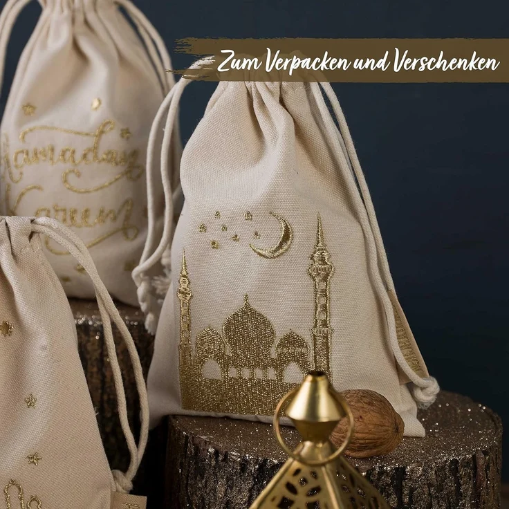 PAPIERDRACHEN Aufbewahrungstasche 6 Geschenksäckchen zu Ramadan - Set 1 – Bild 5