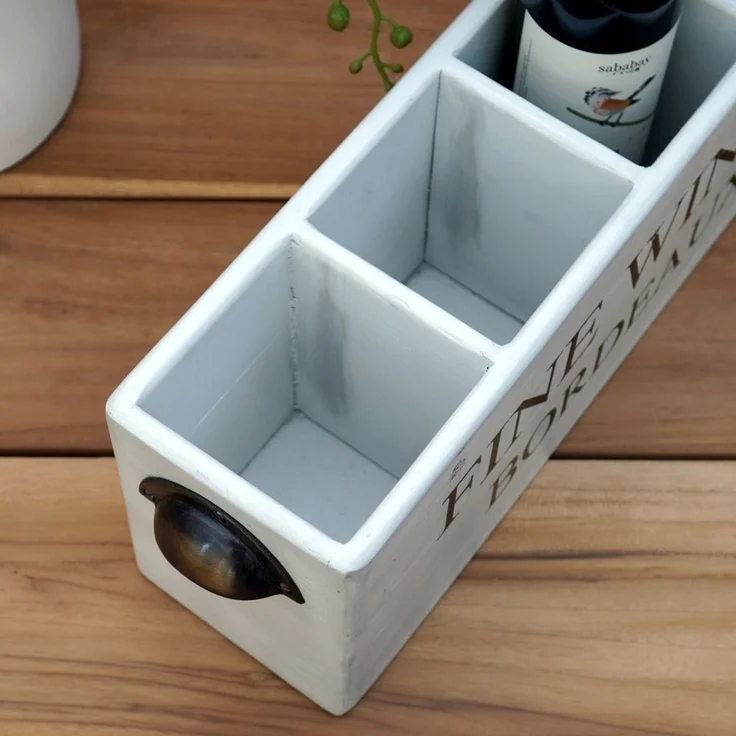 Dekorative Flaschenbox CHATEAU 45cm antik-weiss Mahagony Weinregal Cube Regal – Bild 6