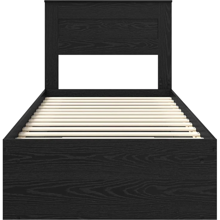 vidaXL Bettrahmen Schwarz 100 x 200 cm Massives Kiefernholz 3409792 – Bild 6
