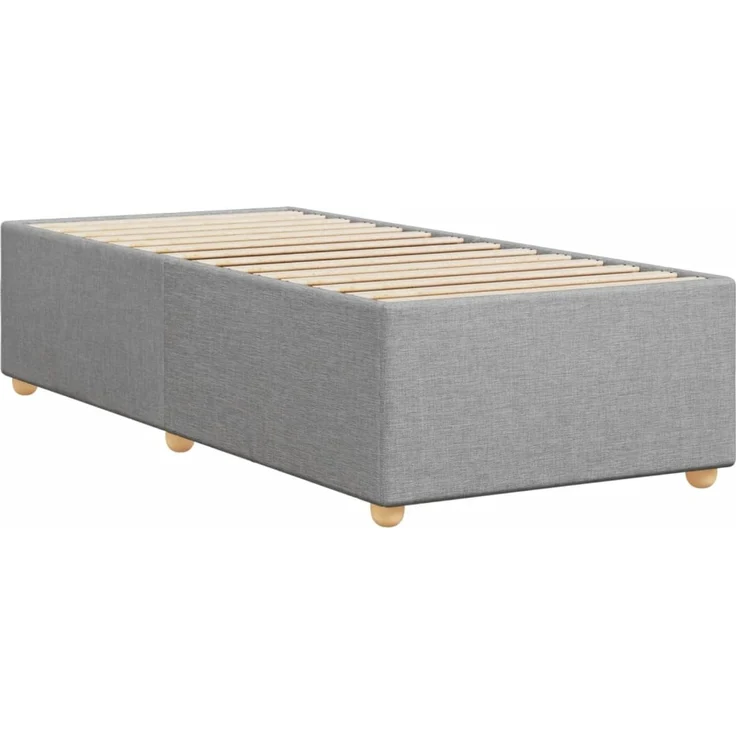 vidaXL Bettgestell ohne Matratze Hellgrau 90x200 cm Stoff 3284701 – Bild 6