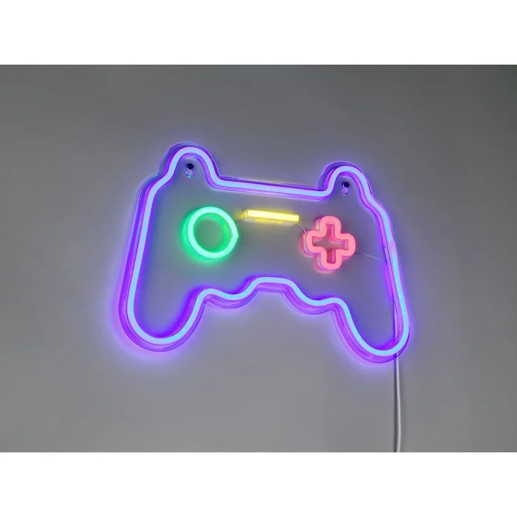 Ausgefallene Neon LED Wandlampe Gaming mit USB Kabel & Netzteil, Breite 41cm – Bild 3