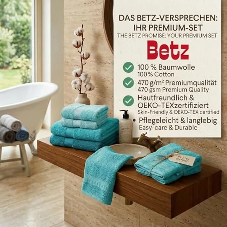 Betz Handtuch Set 10-tlg. Handtuch-Set PREMIUM, 100% Baumwolle (10-St), 100% Baumwolle – Bild 9