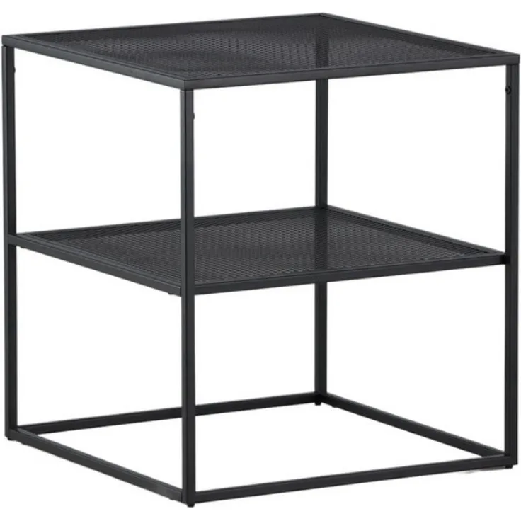 Livetastic Couchtisch, quadratisch, schwarz, Metall, 55x60x55 cm, einfacher Aufbau für das Wohnzimmer
