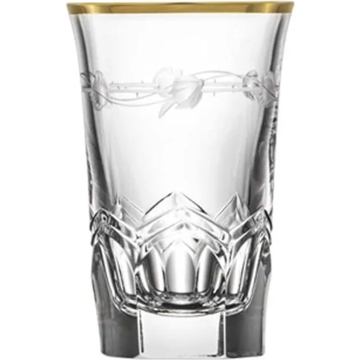 Shot Glas Kristall Lilly Gold clear (8cm)