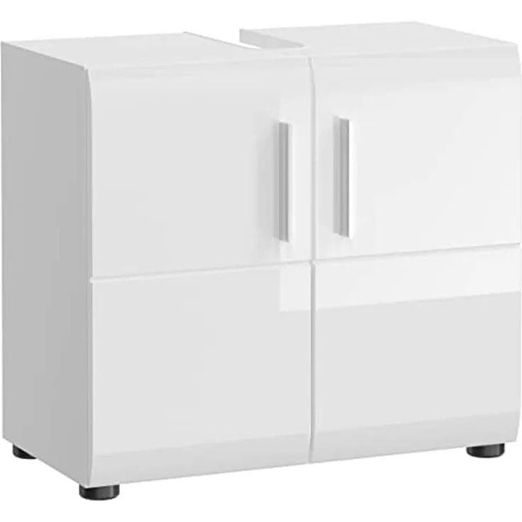 Newroom Waschbeckenunterschrank Jeffrey Waschbeckenunterschrank Weiß Hochglanz Modern Badschrank Standschrank