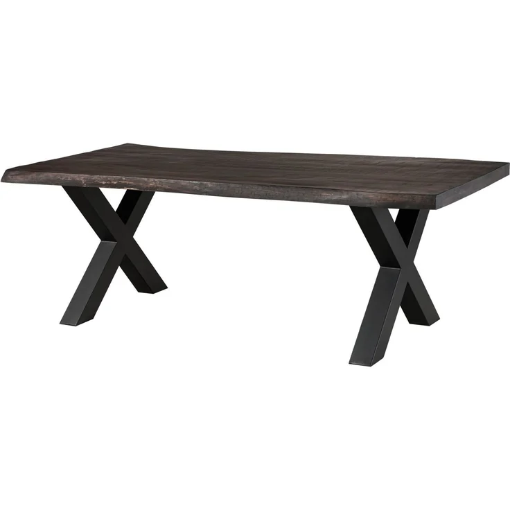 Baumtisch Mango 200x100x77 grau lackiert / X-Beine anthrazit matt FREEFORM 5 – Bild 9