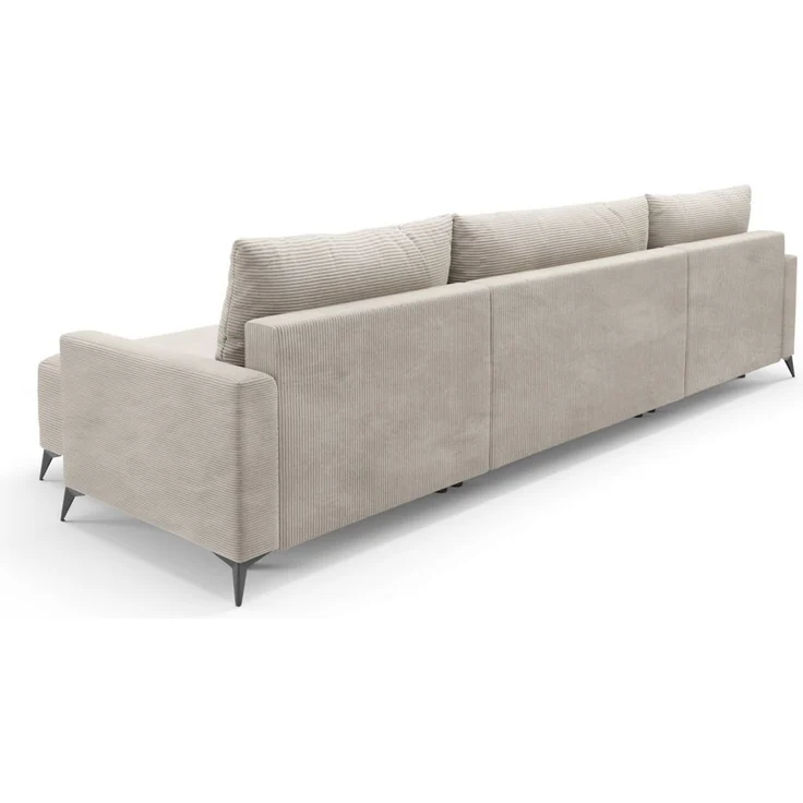 Wohnlandschaft mit Schlaffunktion SILVES Sofa U-Form Stoff Poso Beige – Bild 2