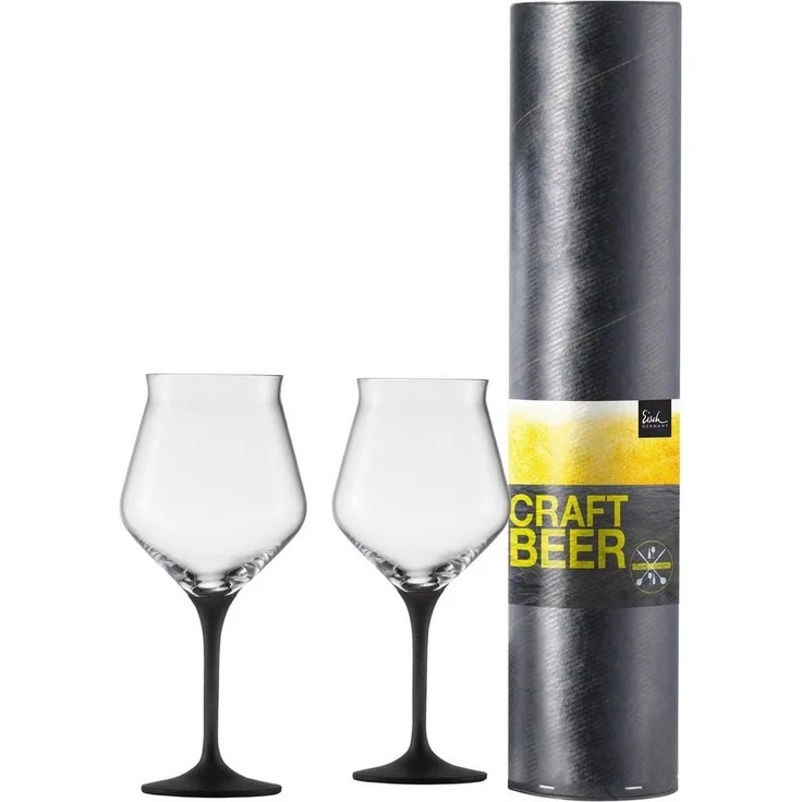 Eisch Craft Beer Kelch 2er Set Craft Beer Experts Black, Bierglas, Kristallglas, Schwarz, 435 ml, 30020312