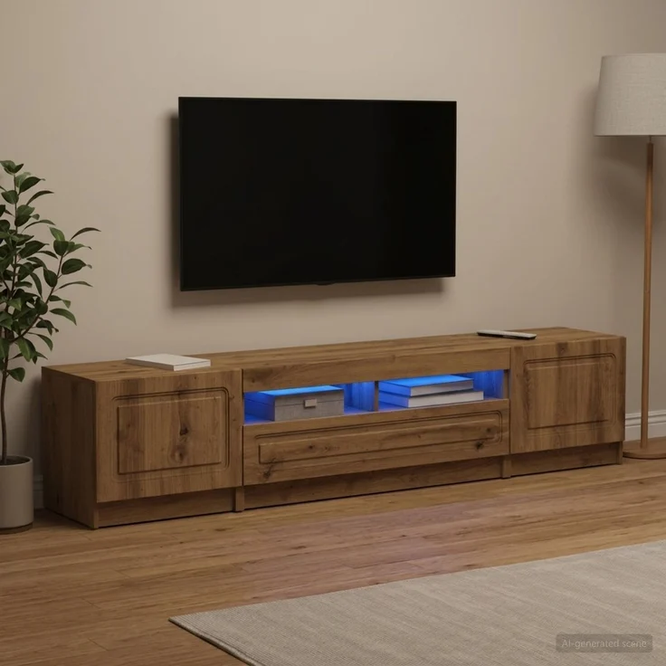 vidaXL LED-TV-Schrank UTRECHT 3 stk. Artisan-Eiche Holzwerkstoff 3417013 – Bild 1