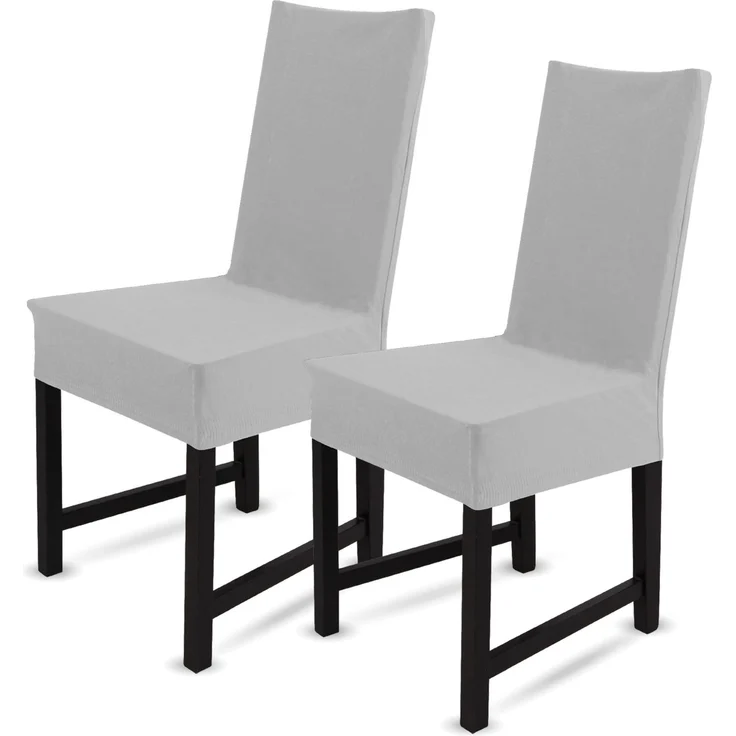 Stuhlhusse kurz - Baumwolle Silber - 2er Pack – Bild 1