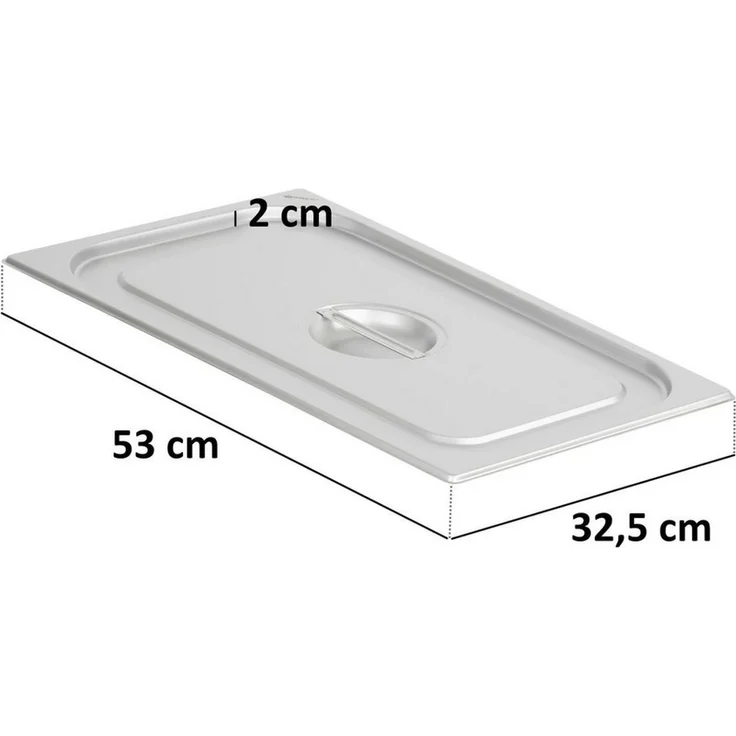 Mahlzeit Topfdeckel Deckel für 1/1 GN Behälter, Edelstahl Behälter-Deckel, für 1/1 Gastro-Behälter – Bild 2