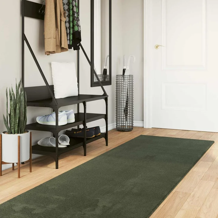 vidaXL Mittlerer Flor weicher und waschbarer Teppich HUARTE Waldgrün 42022506 – Bild 1