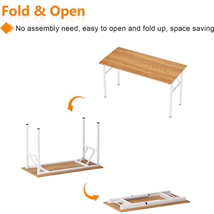 SogesHome Klapptisch Computertisch 120 x 60 x 75 cm PC Tisch Schreibtisch Bürotisch Büroarbeitsplatz für Home Office Verwendung Schreibtisch Esstisch Konferenztisch – Bild 7