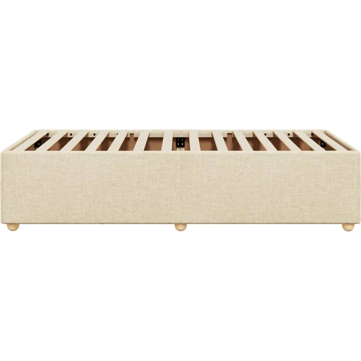vidaXL Bettgestell ohne Matratze Creme 100x200 cm Stoff 3284713 – Bild 5