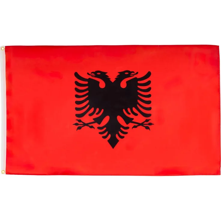 AZ FLAG - Flagge Albanien - 90x60 cm - Albanische Fahne 100% Polyester mit Messing-Ösen - 50g