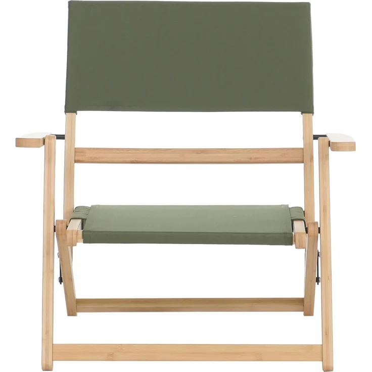 2er-Set Bambus Campingstuhl HWC-Q42, Gartenstuhl Balkonstuhl Freizeitstuhl klappbar Outdoor Stoff/Textil ~ grün – Bild 5